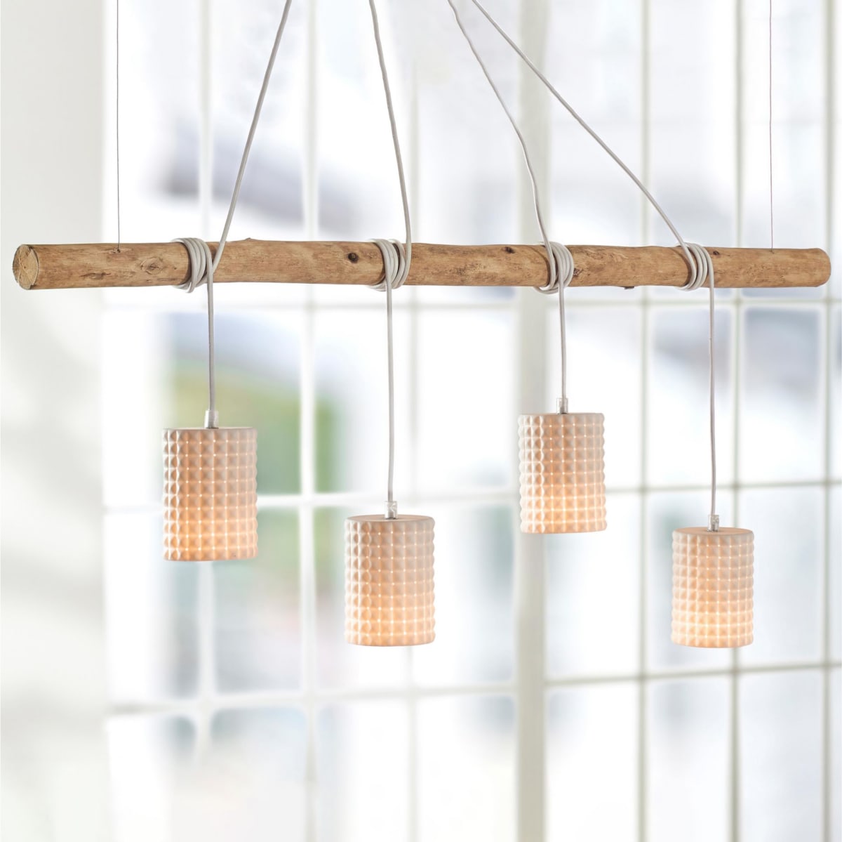 Deckenleuchte Cera – Ast aus Holz mit 4 Keramikschirmen | Schneider  Österreich | Deckenlampen
