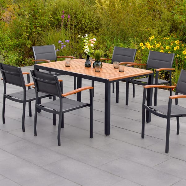 Outdoor-Möbelset-Set-7tlg.-Tisch-150x90-Paxos-Aluminium-Textil-Akazie-Inszeniert-1