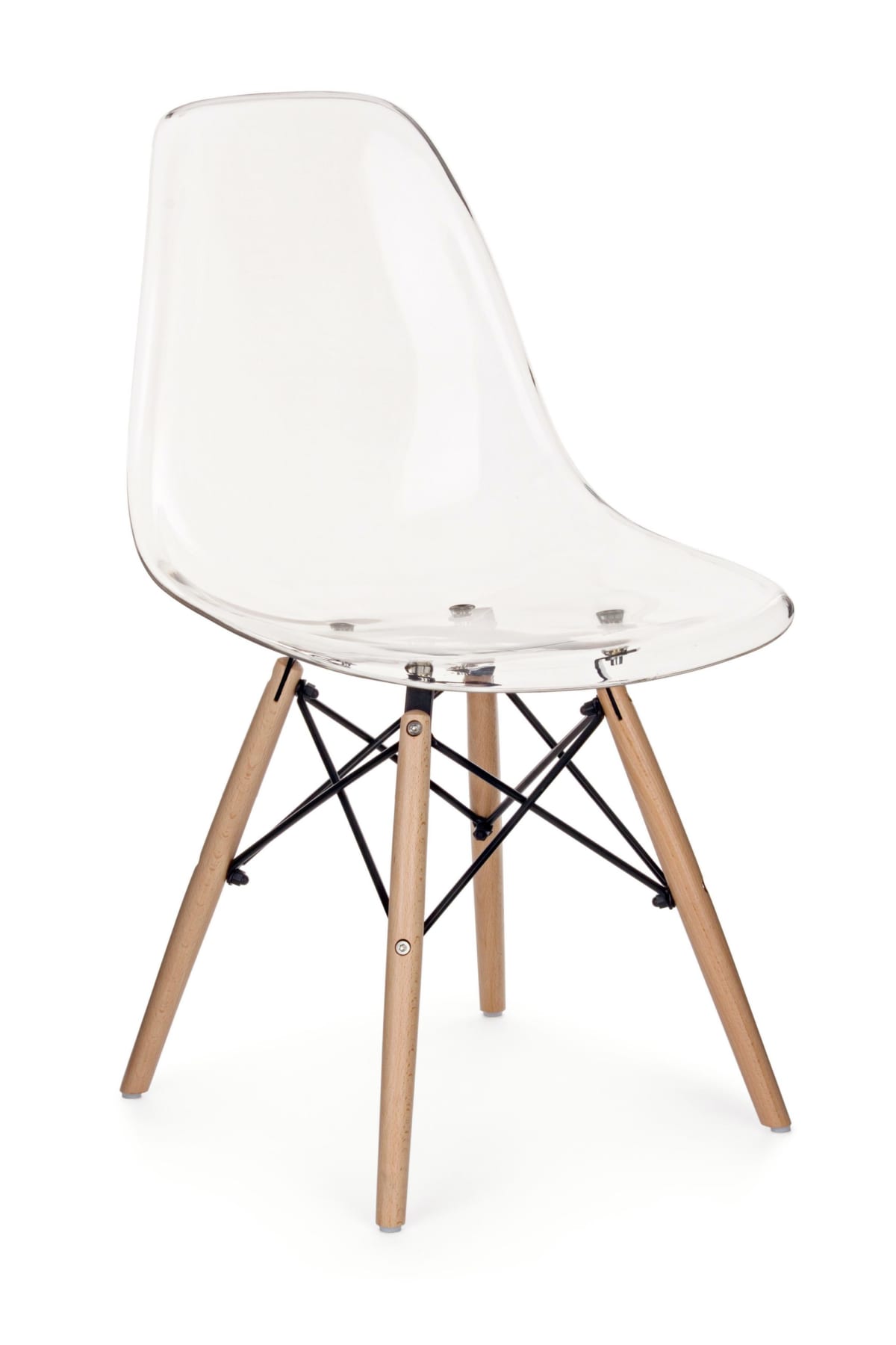 Stuhl-Set-4-tlg.-Elisa-Weiß-Kunststoff-Buche-massiv-Frontansicht-1