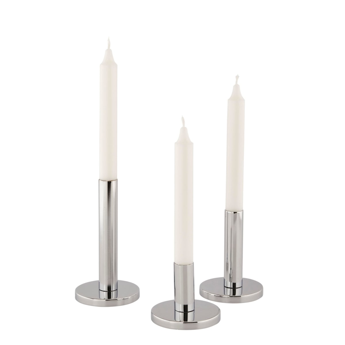 Kerzenhalter-Set, 3-tlg. Ferrica – hochglänzendes Metall | Schneider