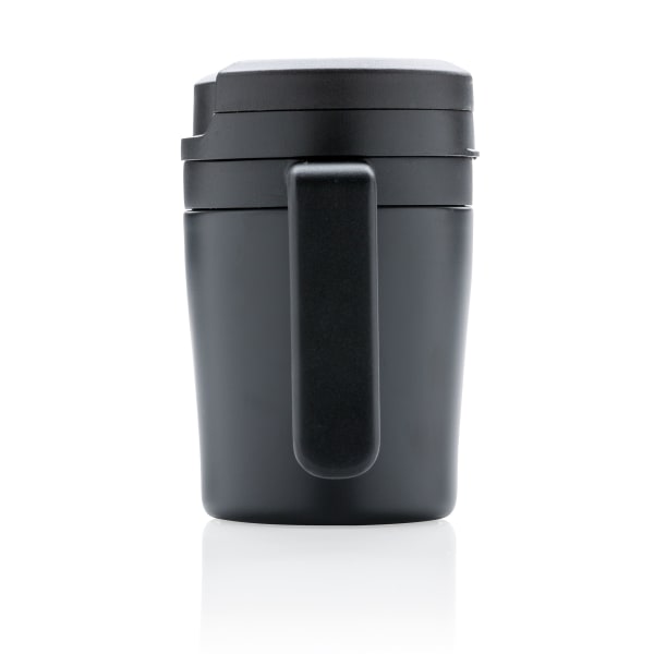 Coffee-to-go-Tasse-less-is-more-Schwarz-Metall-Frontansicht-4