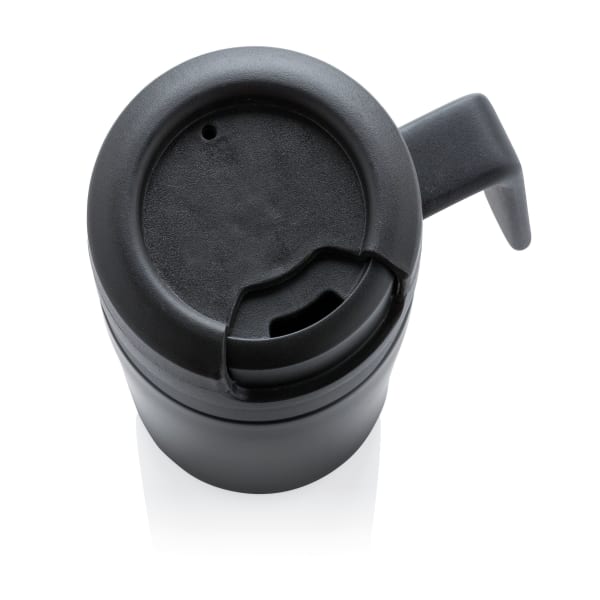 Coffee-to-go-Tasse-less-is-more-Schwarz-Metall-Frontansicht-5
