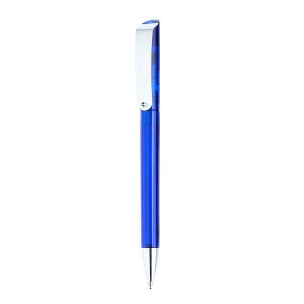 Kugelschreiber-Glossy-Transparent-blau-Blau-Kunststoff-Frontansicht-1