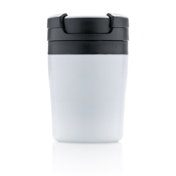 Coffee-to-go-Becher-less-is-more-Weiß-Metall-Frontansicht-2
