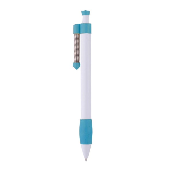 Kugelschreiber-Soft-Spring-blau-Türkis-Kunststoff-Frontansicht-1