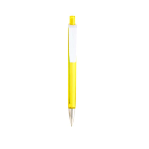 Kugelschreiber-Tri-Star-transparent-Solid-blau-dokumentenecht-Gelb-Kunststoff-Frontansicht-1