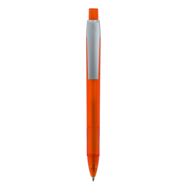 Kugelschreiber-Cetus-Transparent-Silver-blau-Orange-Kunststoff-Frontansicht-1