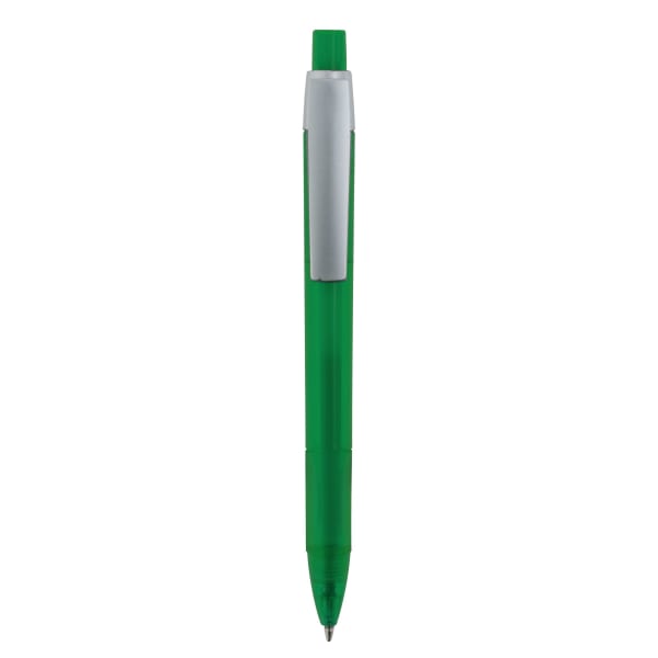Kugelschreiber-Cetus-Transparent-Silver-blau-Grün-Kunststoff-Frontansicht-1