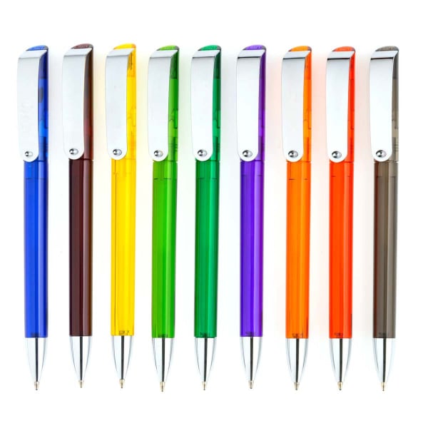 Kugelschreiber-Glossy-Transparent-blau-Kunststoff-Sammelbild-1
