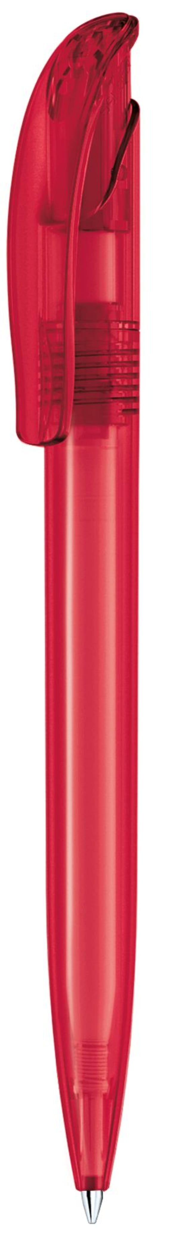 Kugelschreiber-Challenger-Frosted-blau-dokumentenecht-Rot-Kunststoff-Frontansicht-1