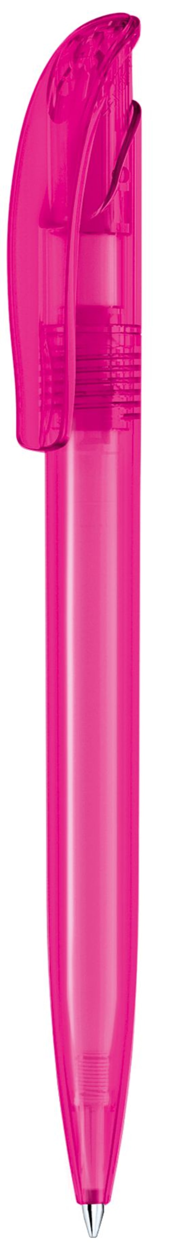 Kugelschreiber-Challenger-Frosted-blau-dokumentenecht-Pink-Kunststoff-Frontansicht-1