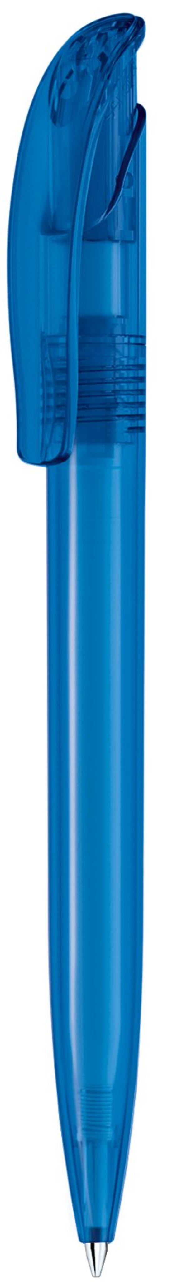 Kugelschreiber-Challenger-Frosted-blau-dokumentenecht-Blau-Kunststoff-Frontansicht-1