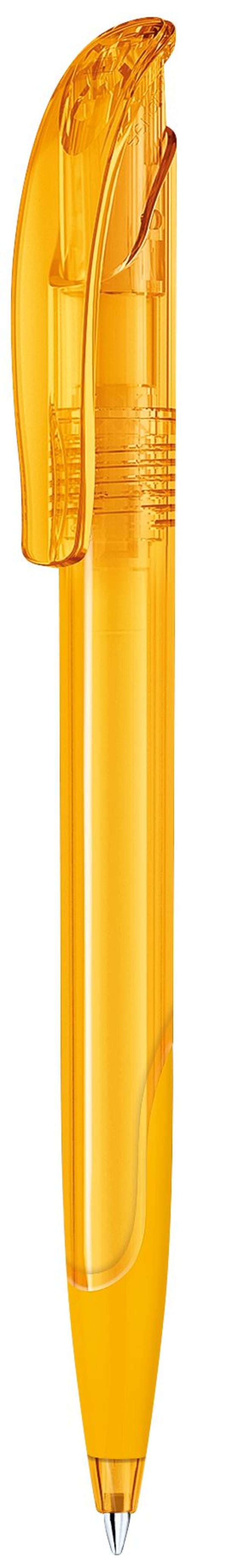 Kugelschreiber-Challenger-Clear-SG-blau-dokumentenecht-Gelb-Kunststoff-Frontansicht-1
