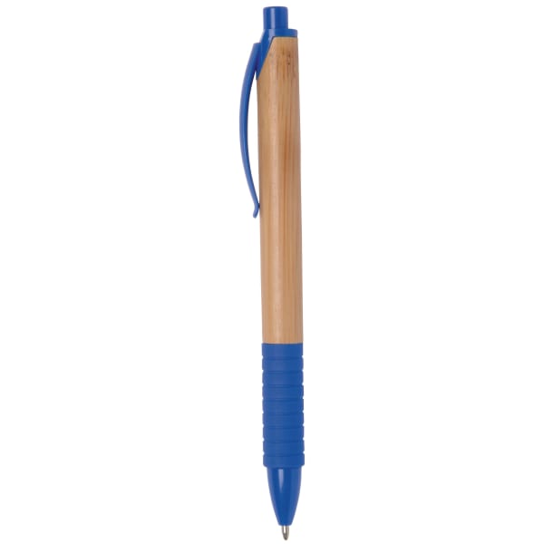 Kugelschreiber-Bamboo-Rubber-bedruckbar-blau-Blau-Bambus-Frontansicht-1