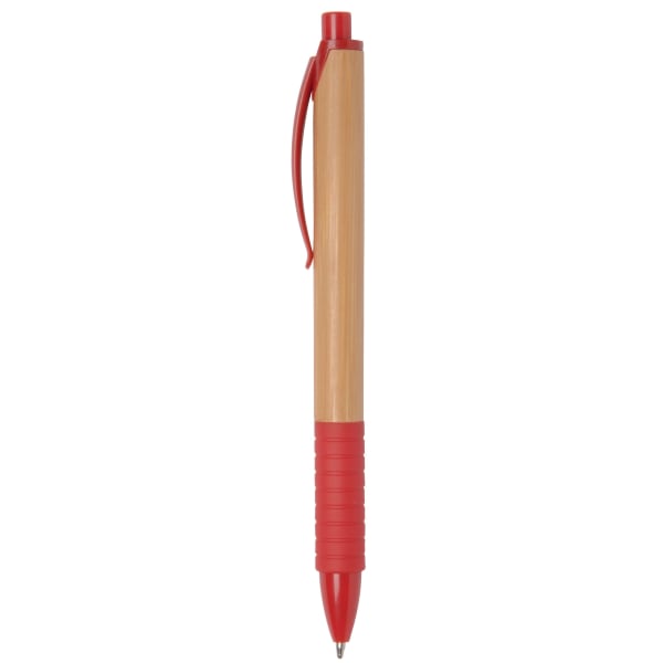Kugelschreiber-Bamboo-Rubber-blau-Rot-Bambus-Frontansicht-1