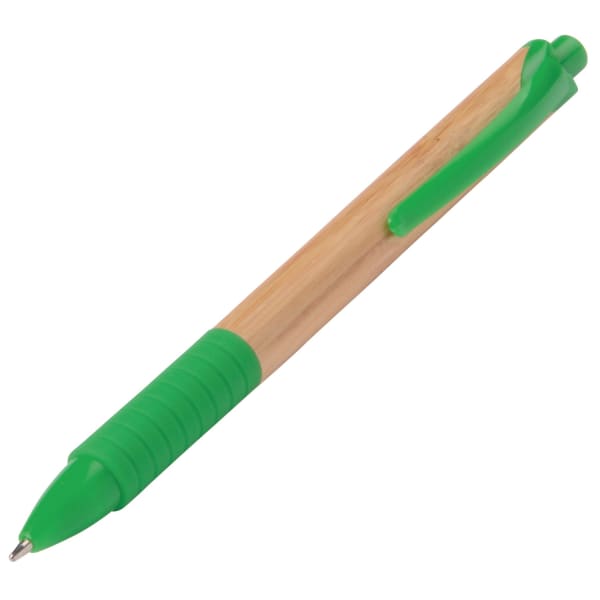 Kugelschreiber-Bamboo-Rubber-blau-Grün-Bambus-Frontansicht-2