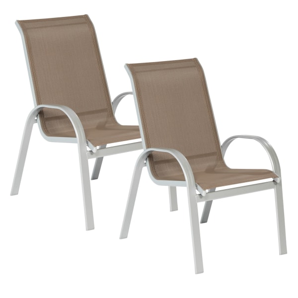 Outdoor-Stuhl-Set-2-tlg.-Futura-Grau-Metall-Polyester-Frontansicht-1