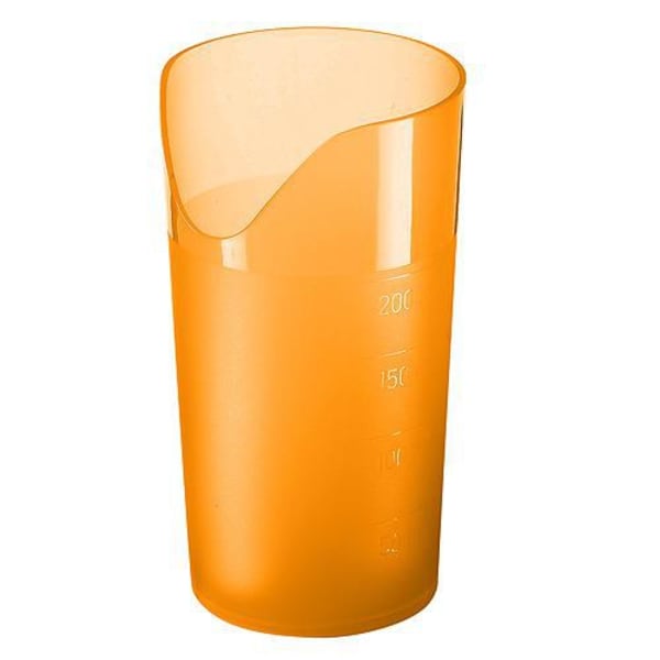 Trinkbecher-Ergonomie-Orange-Kunststoff-Frontansicht-1
