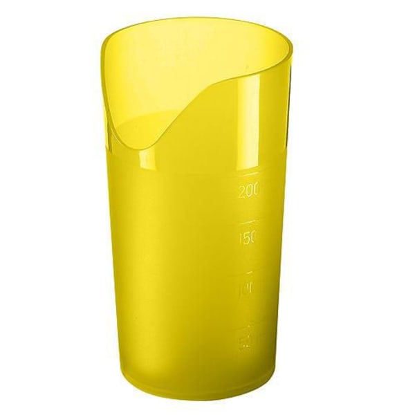 Trinkbecher-Ergonomie-Gelb-Kunststoff-Frontansicht-1