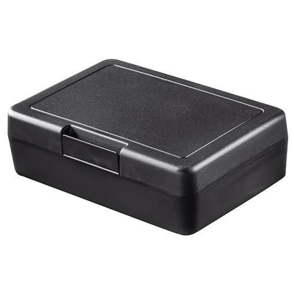 Brotdose-Lunch-Box-Schwarz-Kunststoff-Frontansicht-1