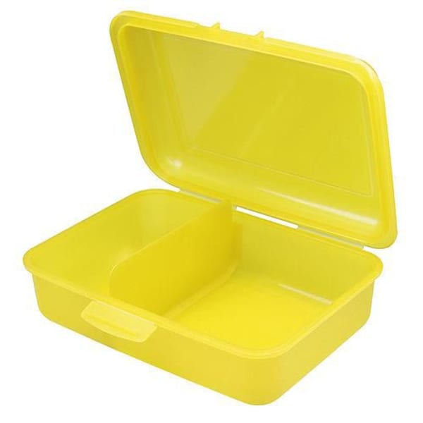 Brotdose-School-Box-Deluxe-Gelb-Kunststoff-Frontansicht-1