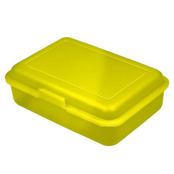 Brotdose-School-Box-mittel-Gelb-Kunststoff-Frontansicht-1