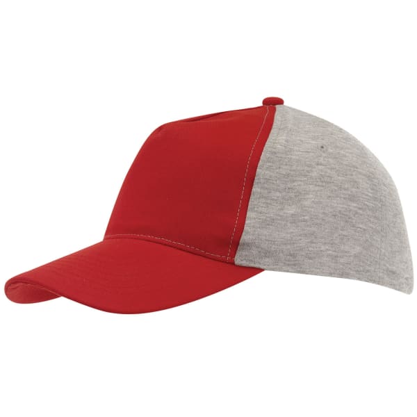 5-Panel-Baseball-Cap-UP-TO-DATE-Rot-Baumwolle-Polyester-Frontansicht-1