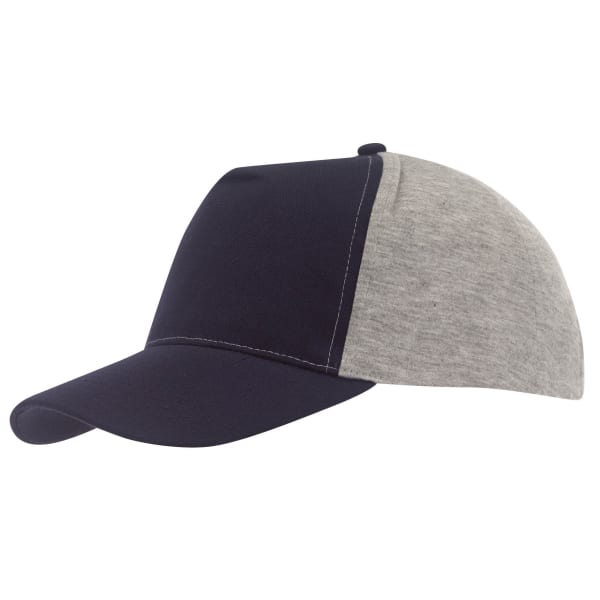 5-Panel-Baseball-Cap-UP-TO-DATE-Blau-Baumwolle-Polyester-Frontansicht-1