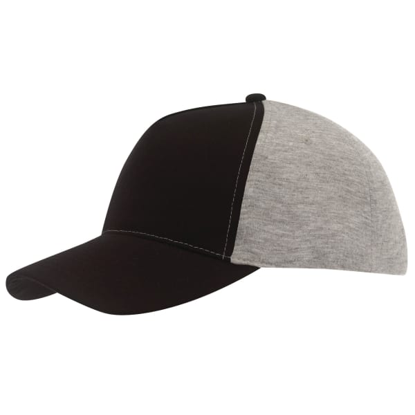 5-Panel-Baseball-Cap-UP-TO-DATE-Schwarz-Baumwolle-Polyester-Frontansicht-1