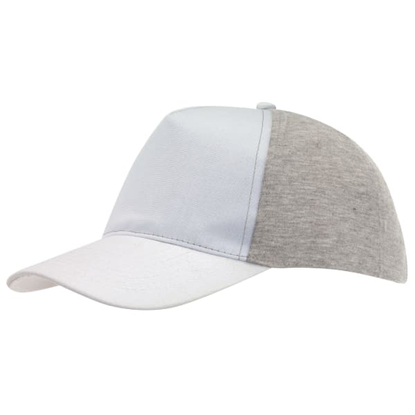 5-Panel-Baseball-Cap-UP-TO-DATE-Weiß-Baumwolle-Polyester-Frontansicht-1