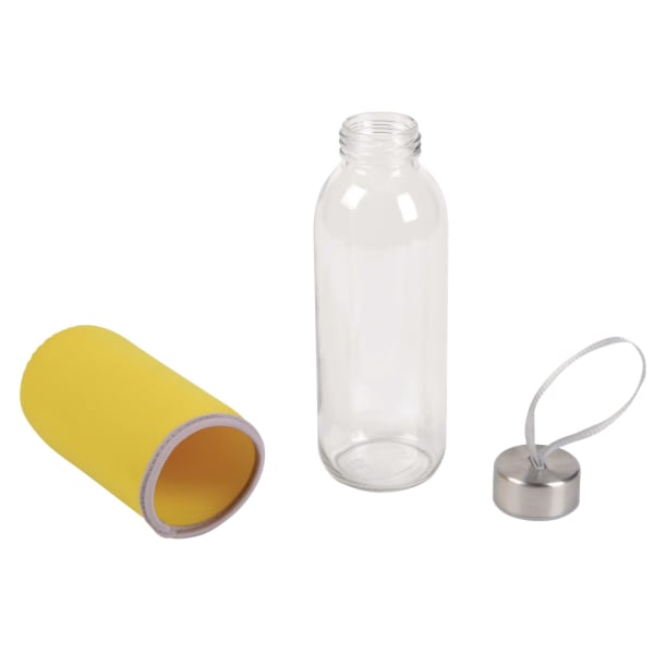 Glasflasche-Take-Well-Gelb-Metall-Kunststoff-Frontansicht-2
