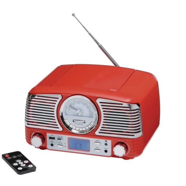 CD-Radiorekorder-Diner-Rot-Kunststoff-Frontansicht-1
