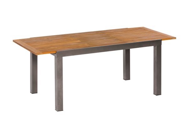 Outdoor-Tisch-Santorin-Beige-Holz-Aluminiumbeine-Frontansicht-2