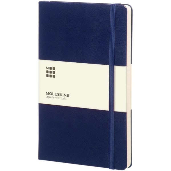 Notizbuch-Hardcover-L-Classic-Blau-Lederimitat-Frontansicht-7