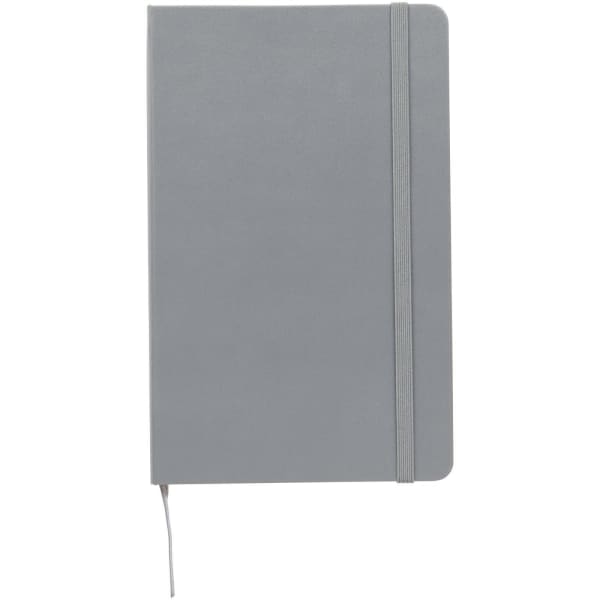 Notizbuch-Hardcover-L-Classic-Grau-Lederimitat-Frontansicht-1