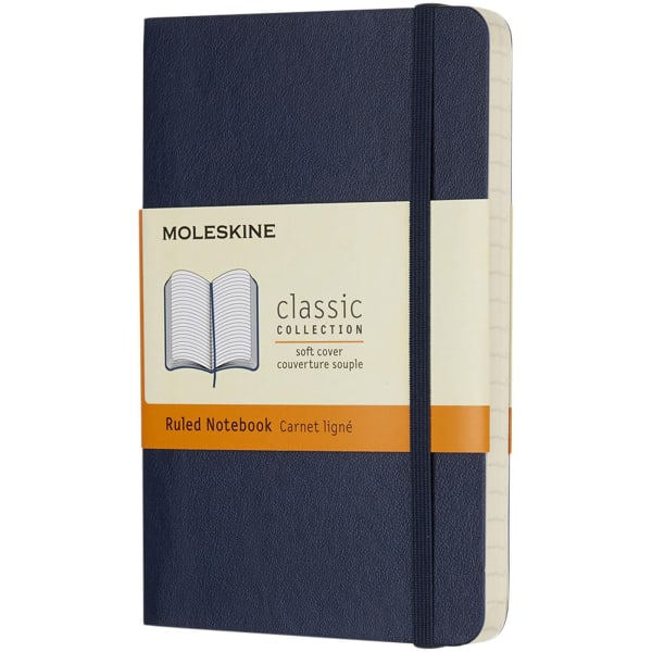 Notizbuch-Softcover-Mini-Classic-Blau-Lederimitat-Frontansicht-7