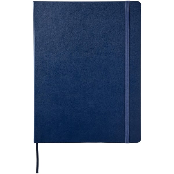 Notizbuch-Hardcover-XL-Classic-Blau-Lederimitat-Frontansicht-1