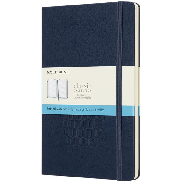 Notizbuch-Hardcover-L-Classic-Blau-Lederimitat-Frontansicht-2