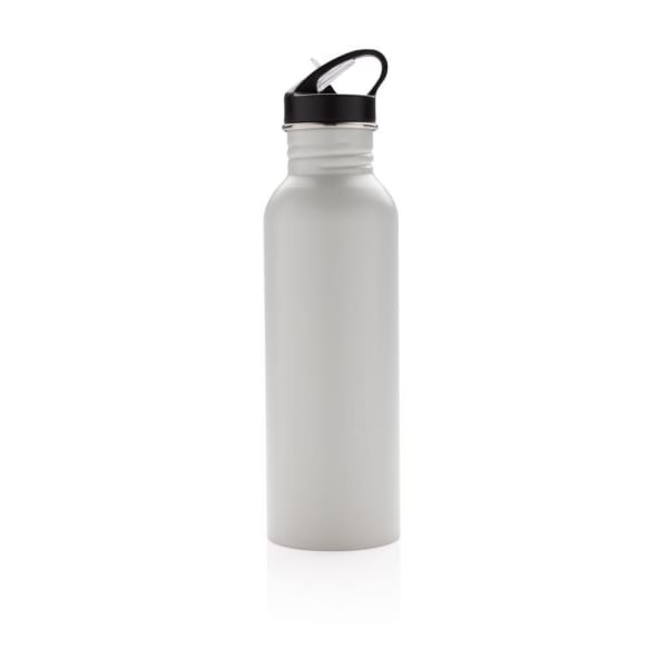 Trinkflasche-Sport-Deluxe-Weiß-Metall-Frontansicht-3