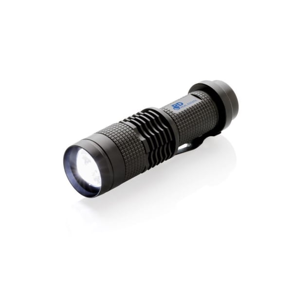 Taschenlampe-Cree-kompakt-3W-Schwarz-Metall-Frontansicht-5