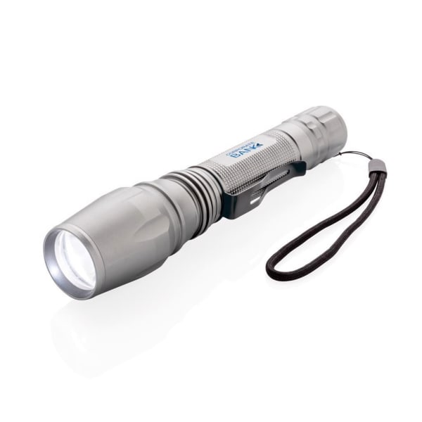 Taschenlampe-10-W-Cree-Grau-Metall-Frontansicht-5