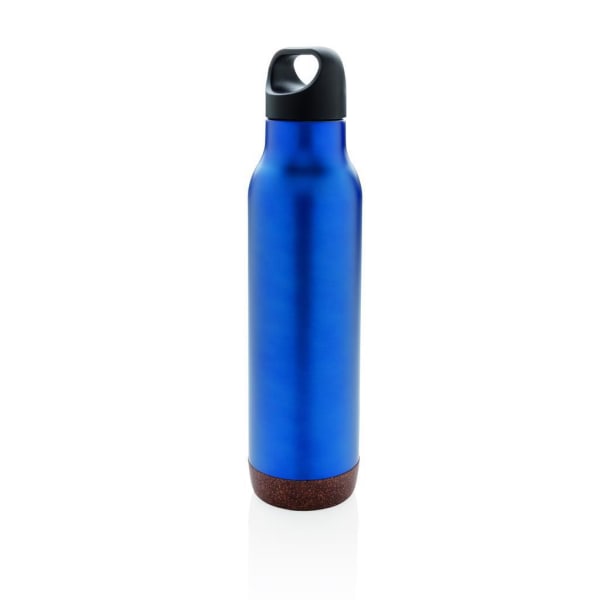 Isolierflasche-Kork-Blau-Metall-Kunststoff-Frontansicht-1