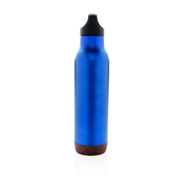 Isolierflasche-Kork-Blau-Metall-Kunststoff-Frontansicht-3