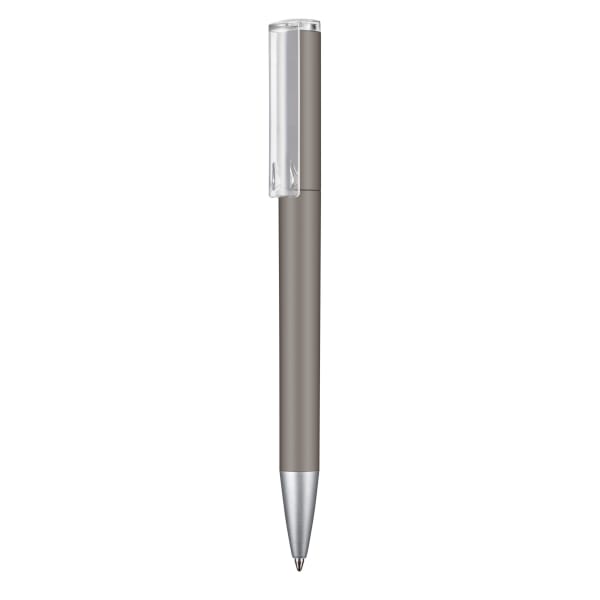 Kugelschreiber-Lift-Soft-blau-dokumentenecht-Kunststoffgroßraummine-Braun-Kunststoff-Frontansicht-1