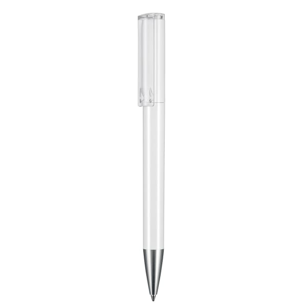 Kugelschreiber-Lift-ST-White-blau-dokumentenecht-Kunststoffgroßraummine-Weiß-Kunststoff-Frontansicht-1