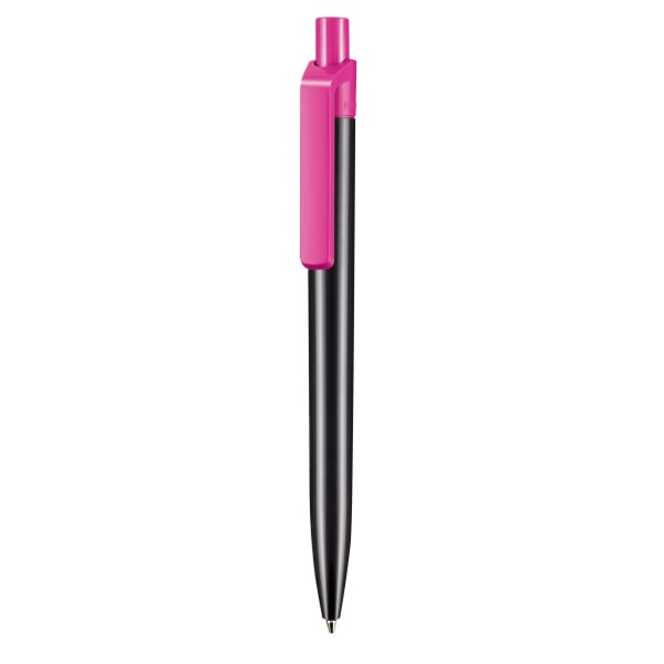 Kugelschreiber-Insider-Recycled-Black-blau-dokumentenecht-Kunststoff-Standardmine-Pink-recycelter-Kunststoff-Frontansicht-1