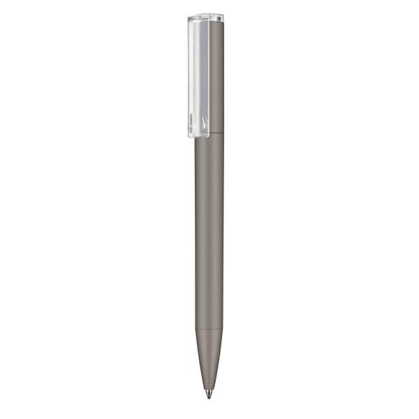 Kugelschreiber-Lift-Soft-P-blau-dokumentenecht-Kunststoffgroßraummine-Braun-Kunststoff-Frontansicht-1
