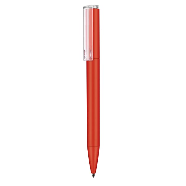 Kugelschreiber-Lift-Soft-P-blau-dokumentenecht-Kunststoffgroßraummine-Rot-Kunststoff-Frontansicht-1