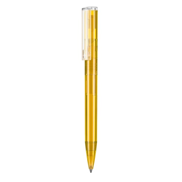 Kugelschreiber-Lift-Transparent-P-blau-dokumentenecht-Kunststoffgroßraummine-Orange-Kunststoff-Frontansicht-1