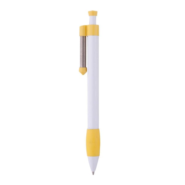 Kugelschreiber-Soft-Spring-blau-Gelb-Kunststoff-Frontansicht-1